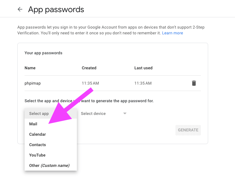 create app password
